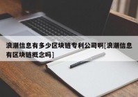 浪潮信息有多少区块链专利公司啊[浪潮信息有区块链概念吗]